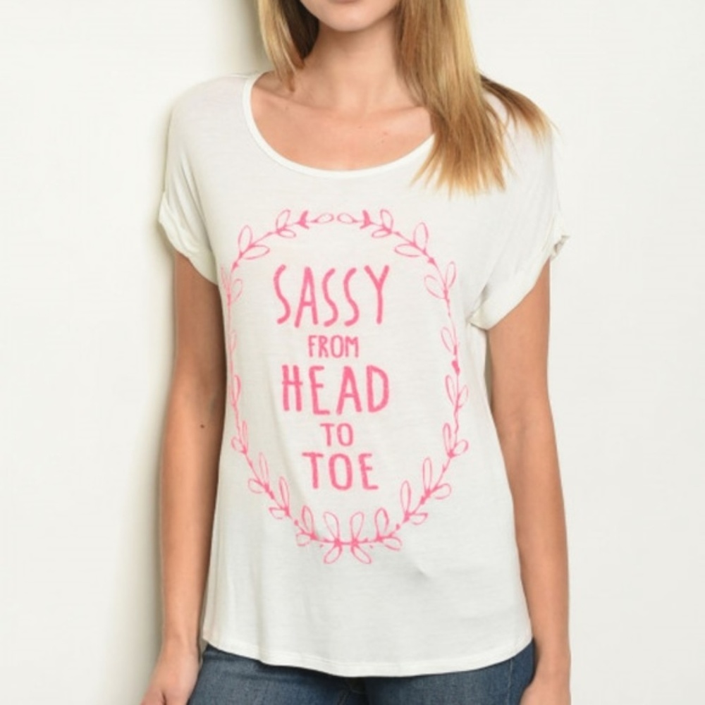 CASUAL DOLLZ Sassy Graphic T- Shirt - Picture 1 of 3